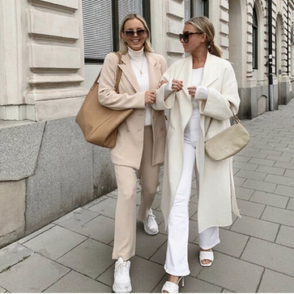 belted white coat